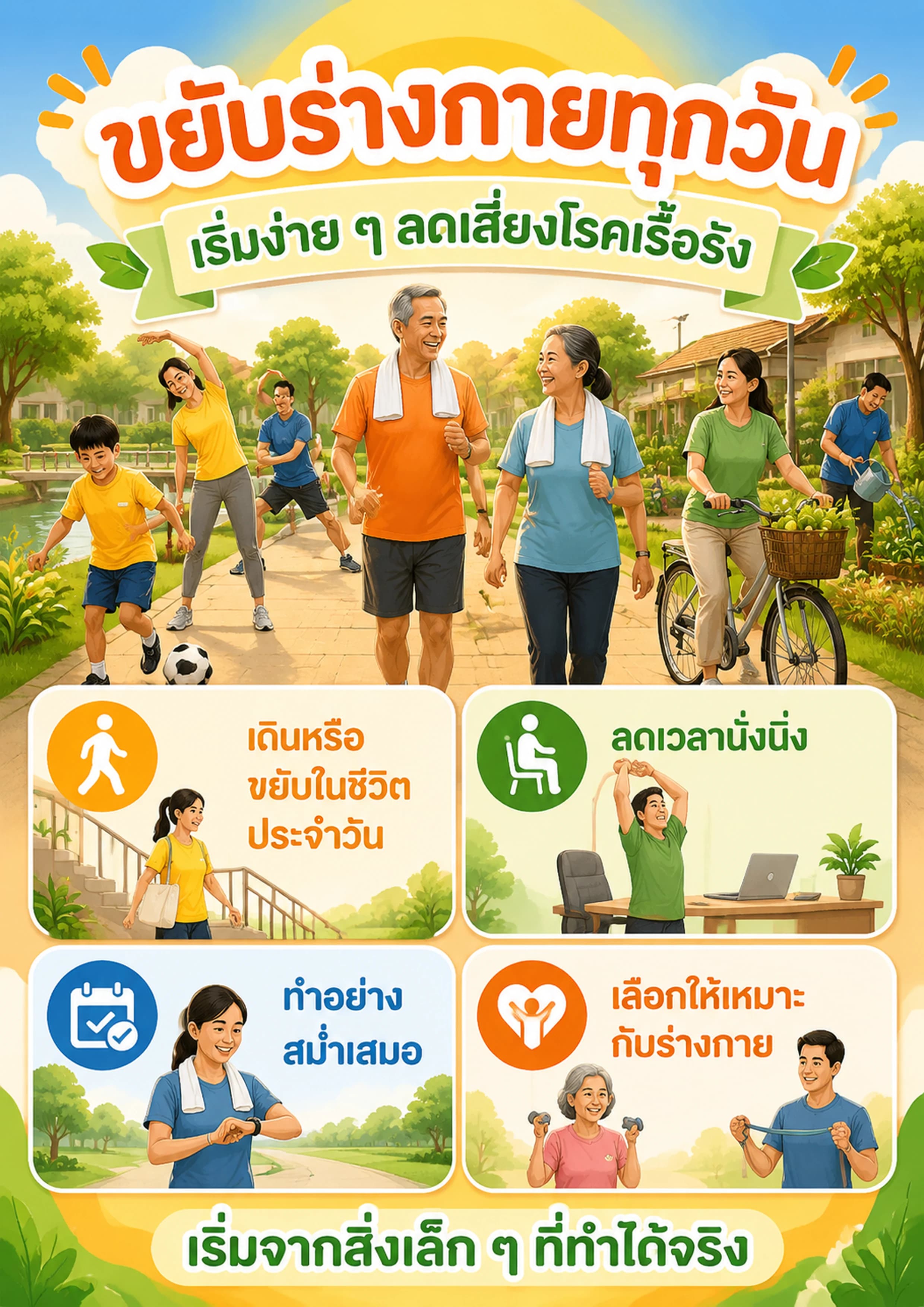 ขยับร่างกายทุกวัน ลดเสี่ยงโรคเรื้อรัง