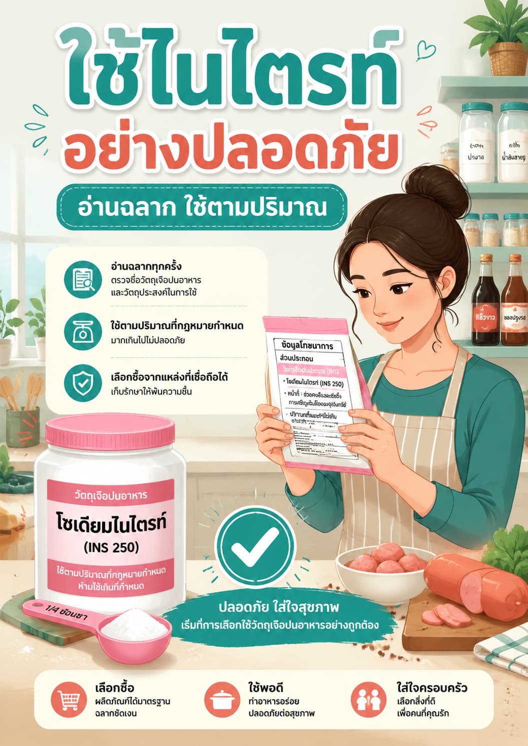 อย. แนะเลือกใช้ไนไตรท์อย่างปลอดภัย: อ่านฉลากและใช้ตามปริมาณที่กำหนด