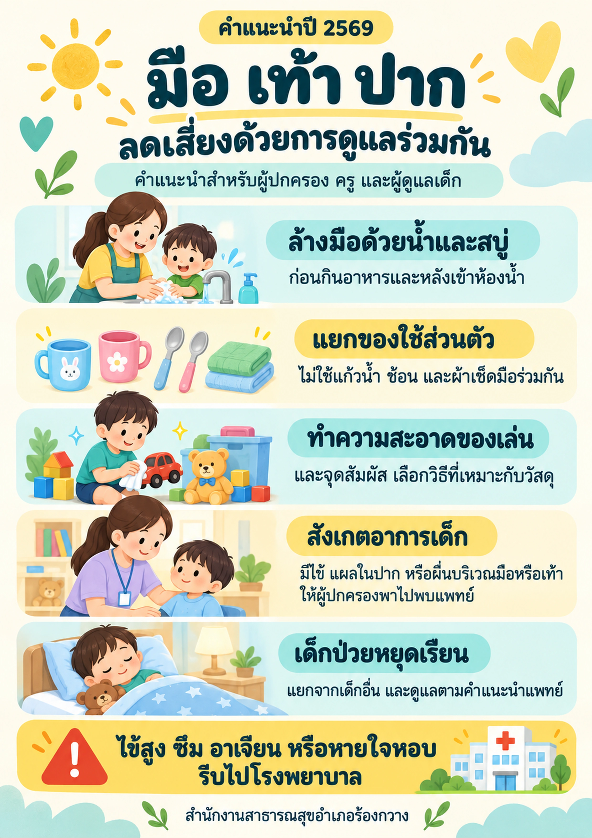 รู้ทันโรคมือ เท้า ปาก ย้ำการป้องกันในเด็กและสถานศึกษา