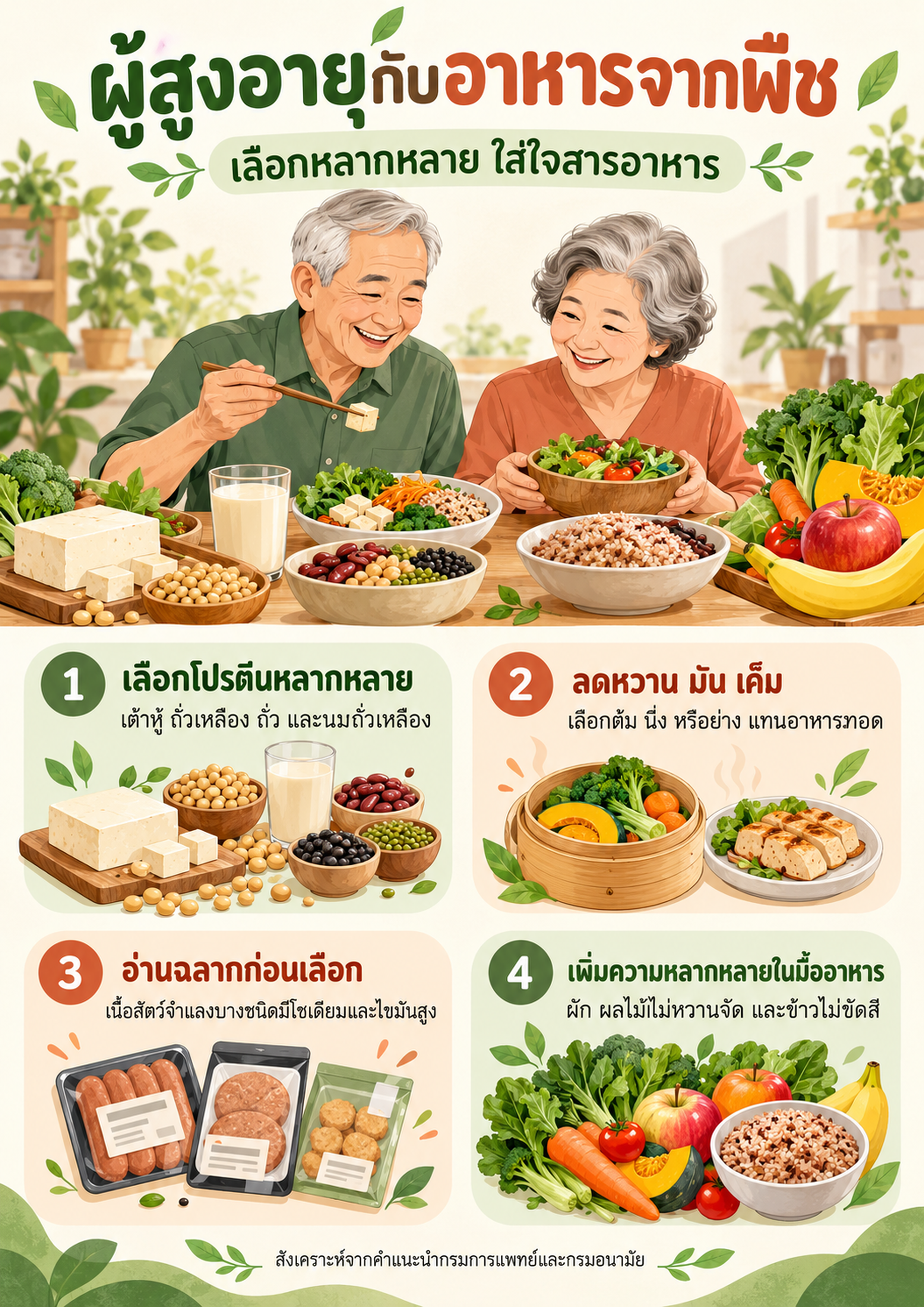 ผู้สูงอายุกินอาหารจากพืชอย่างไร ให้ได้สารอาหารเหมาะสม
